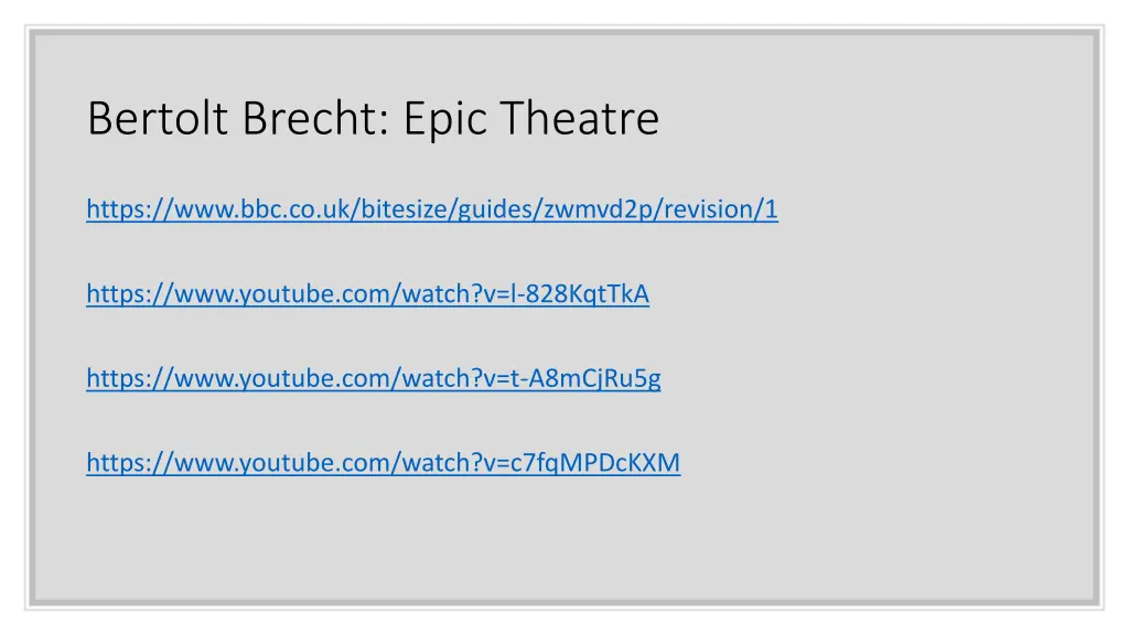 bertolt brecht epic theatre