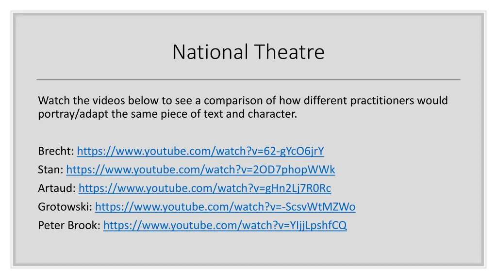 national theatre