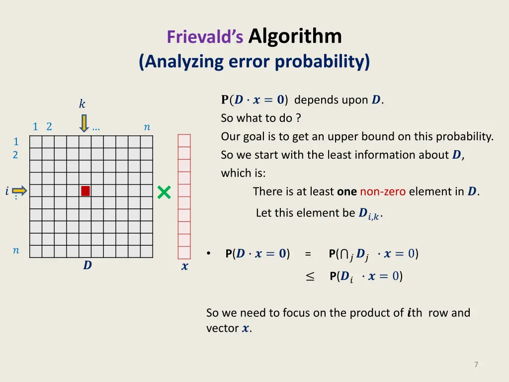 frievald s algorithm analyzing error probability 1