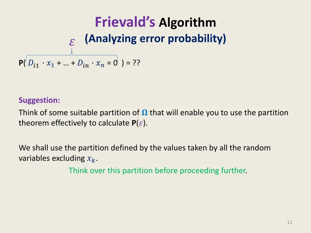 frievald s algorithm analyzing error probability 3