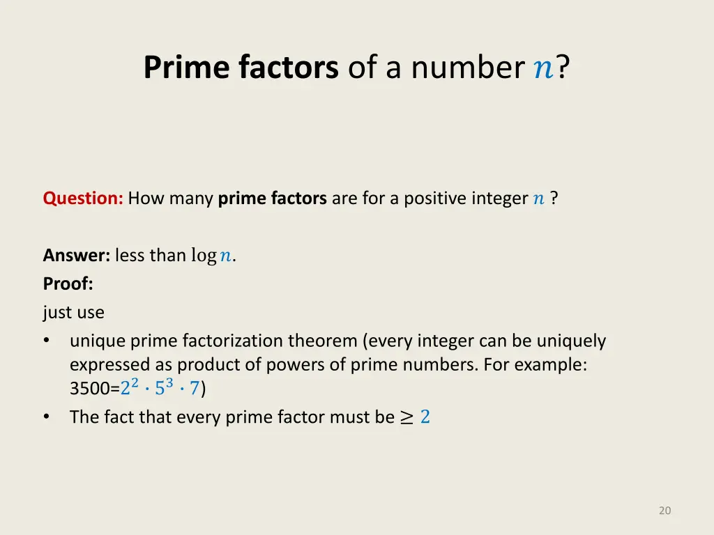 prime factors of a number