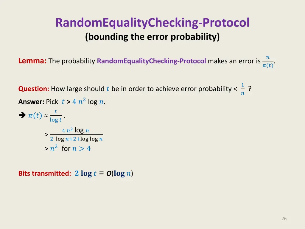randomequalitychecking protocol bounding 1