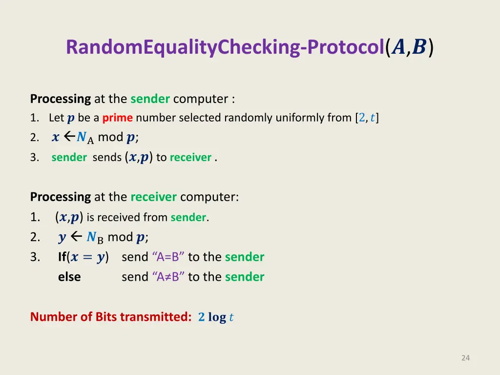 randomequalitychecking protocol