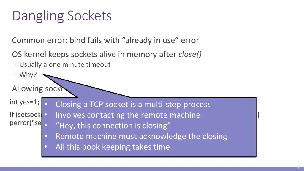 dangling sockets