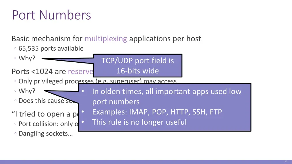 port numbers