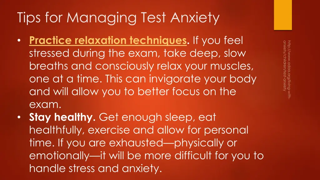 tips for managing test anxiety 2