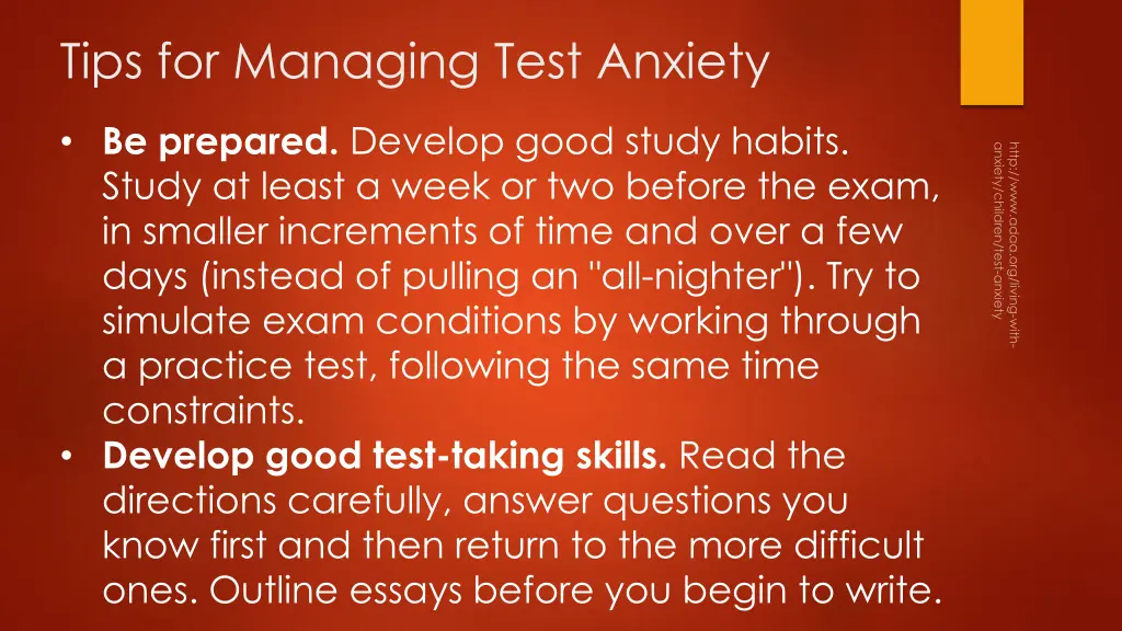 tips for managing test anxiety