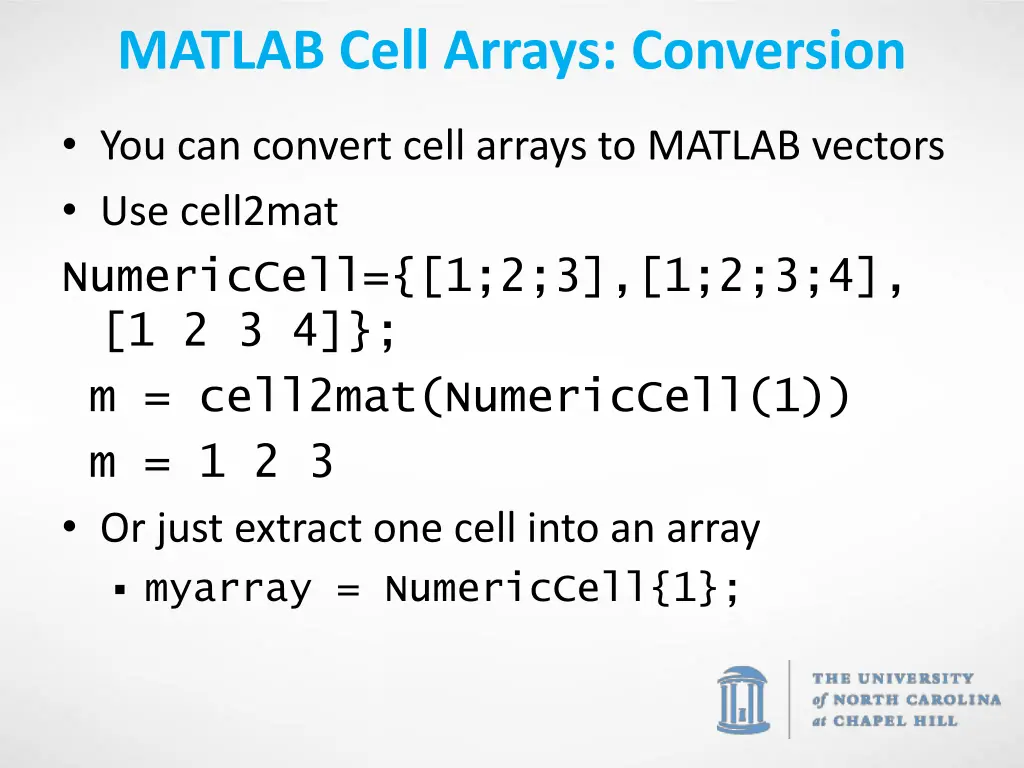 matlab cell arrays conversion