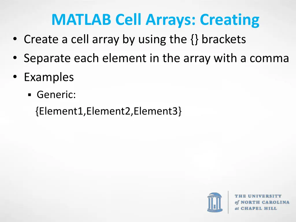 matlab cell arrays creating create a cell array