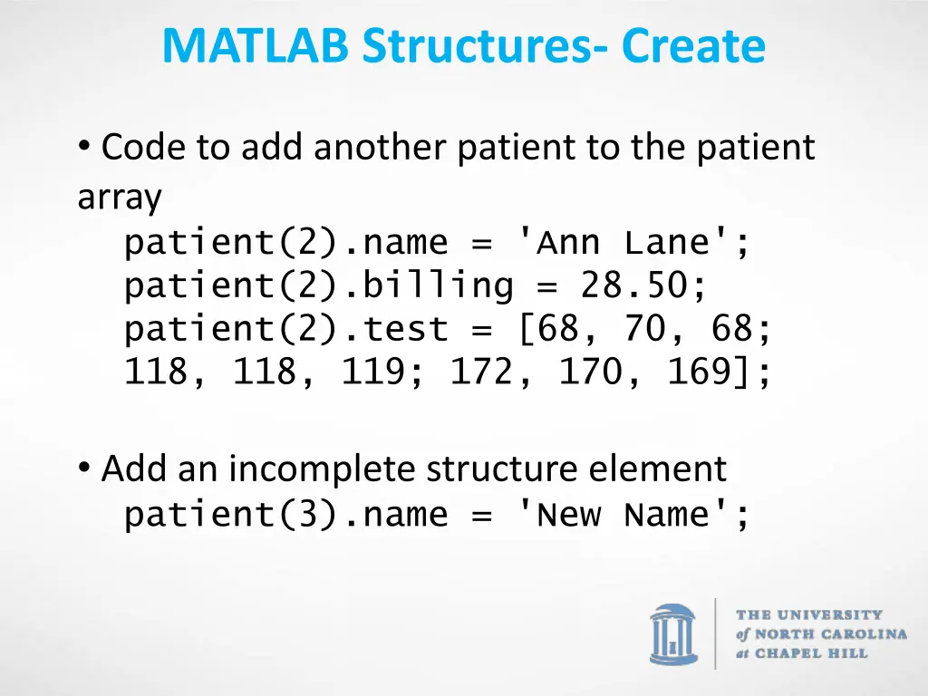 matlab structures create