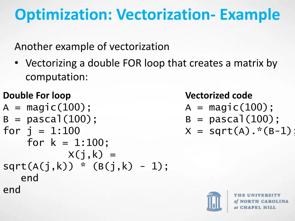 optimization vectorization example 2