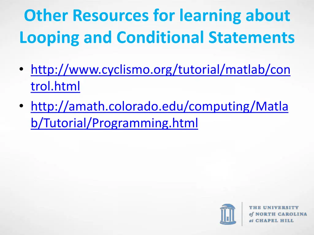 other resources for learning about looping