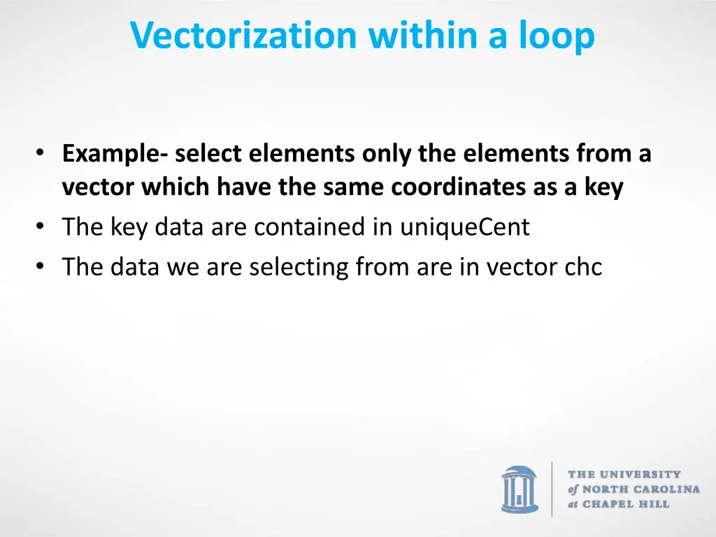 vectorization within a loop