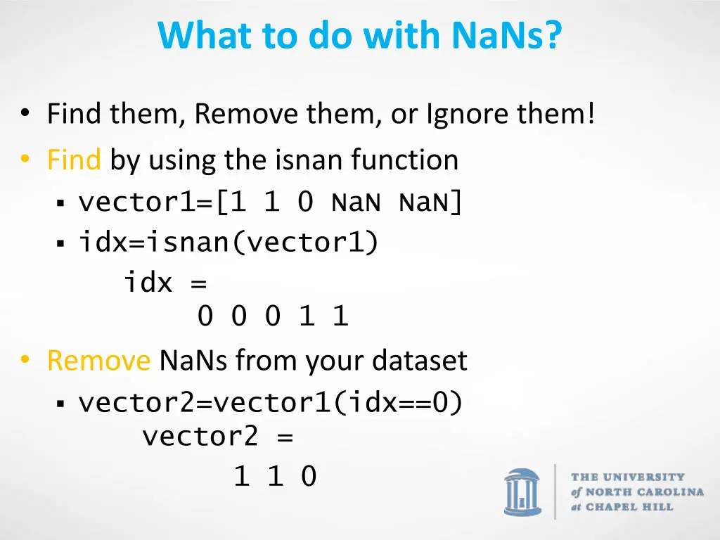 what to do with nans