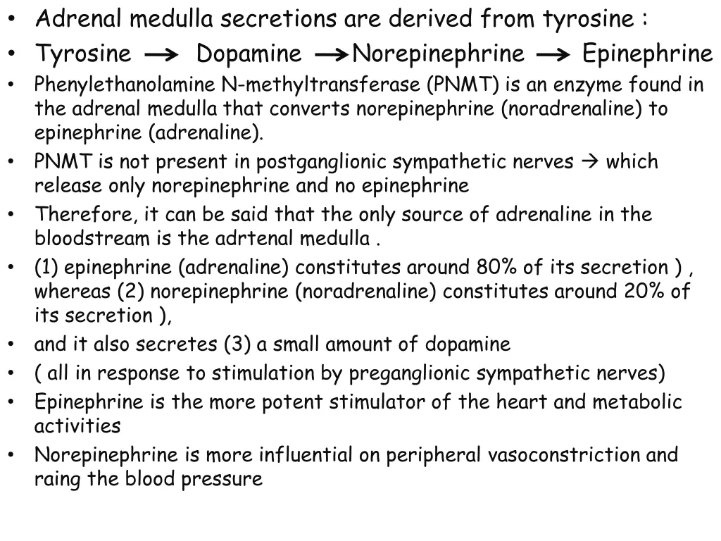 adrenal medulla secretions are derived from