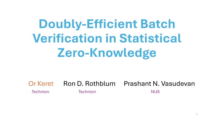 doubly efficient batch verification