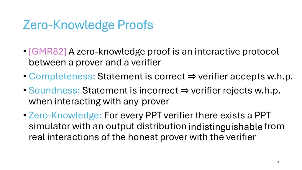 zero knowledge proofs