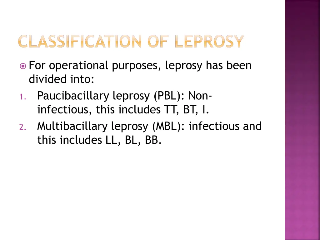 classification of leprosy