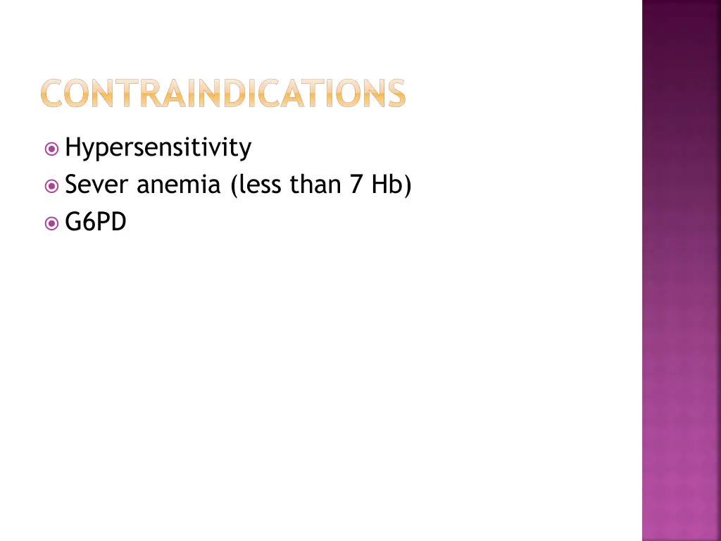 contraindications