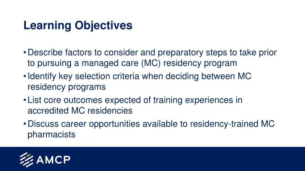 learning objectives