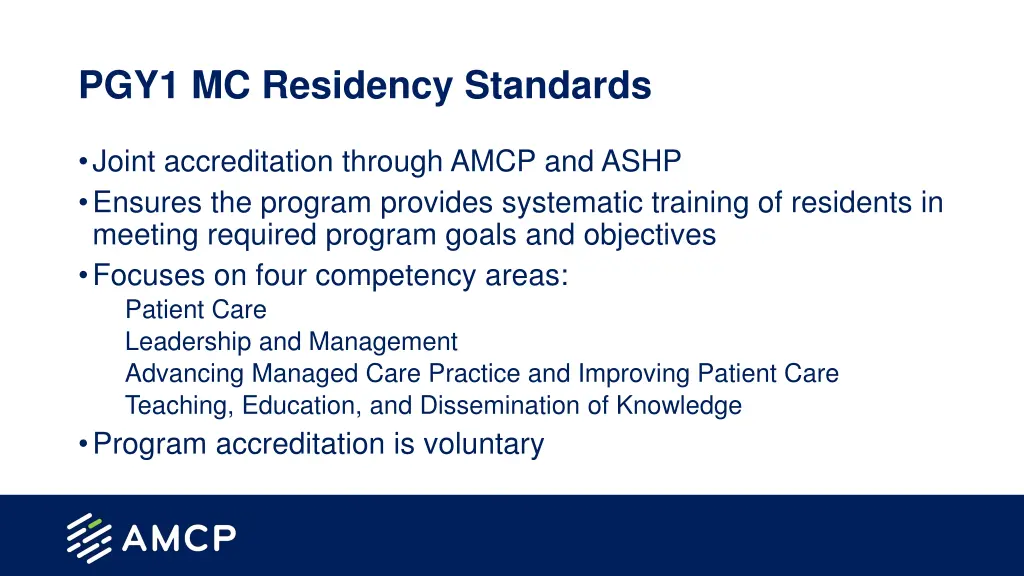 pgy1 mc residency standards