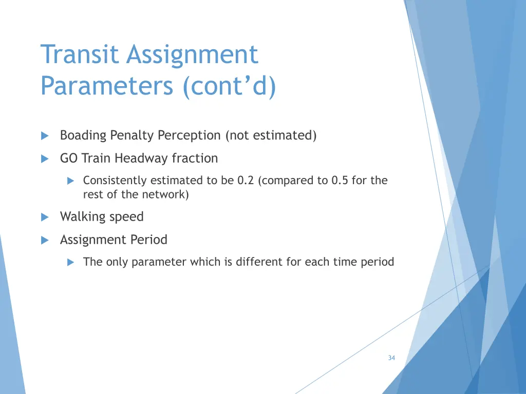 transit assignment parameters cont d 1