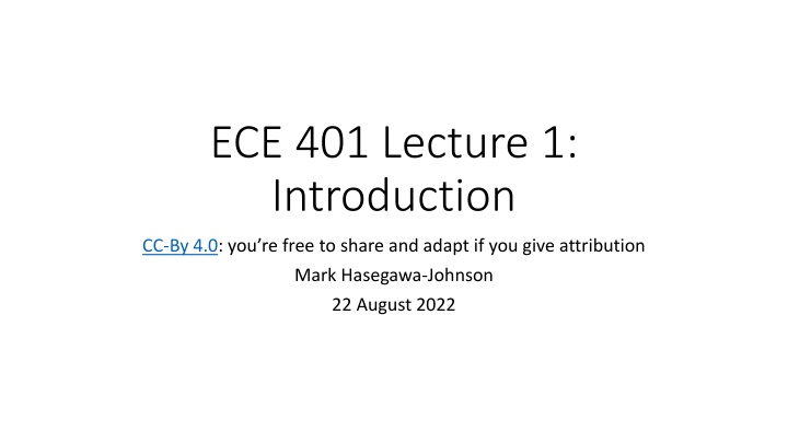 ece 401 lecture 1 introduction