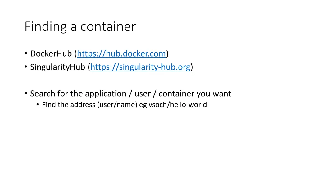 finding a container