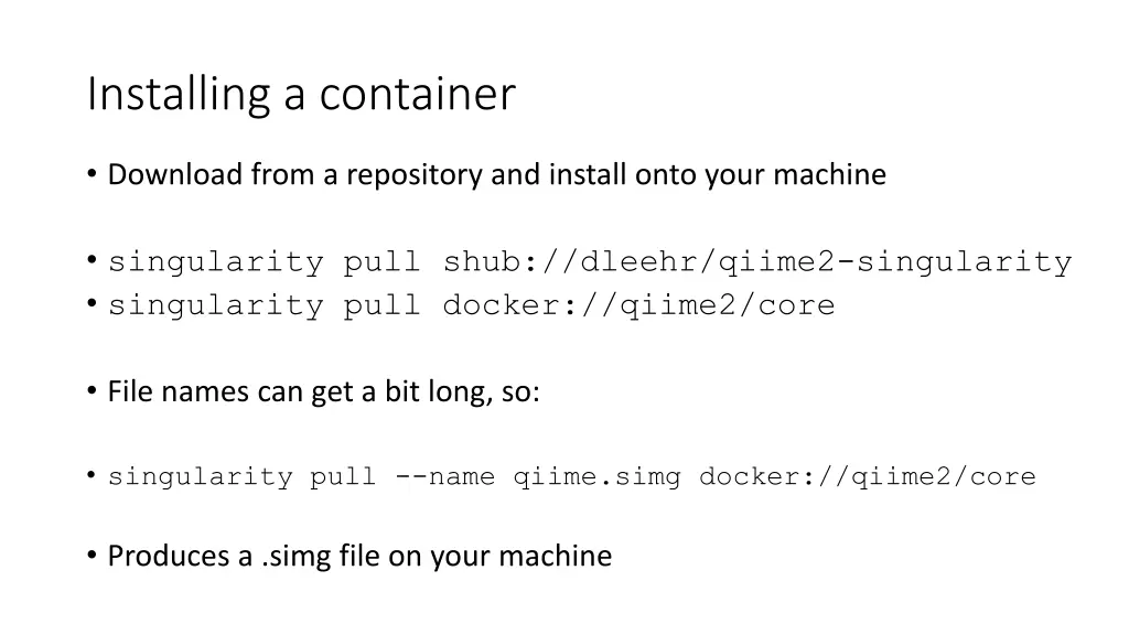 installing a container