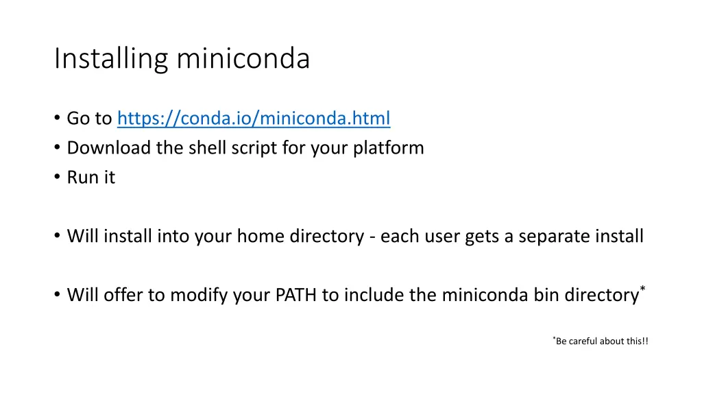 installing miniconda