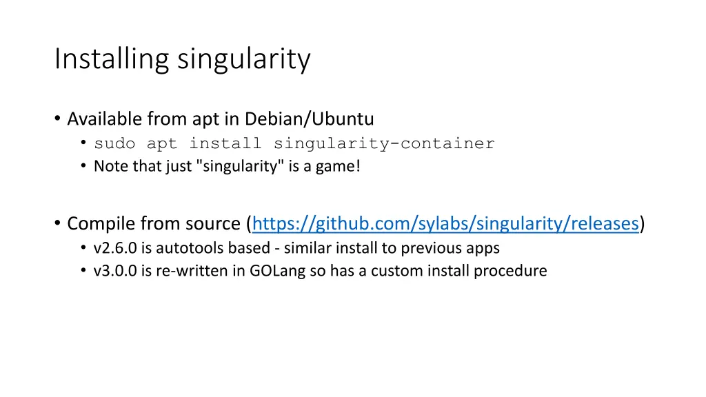 installing singularity