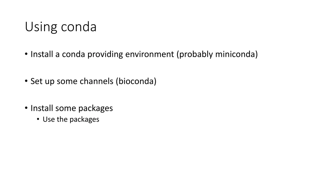 using conda