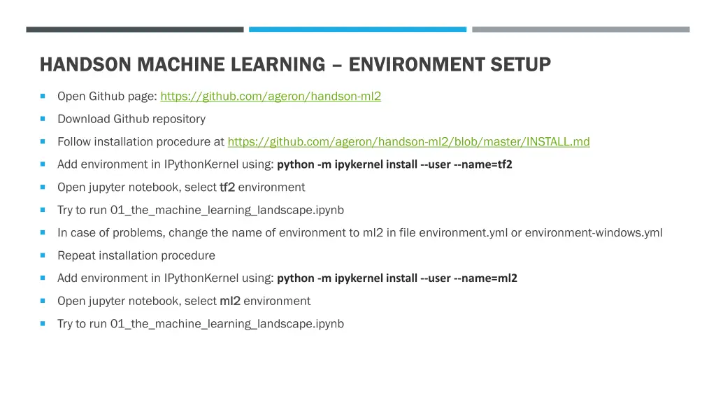 handson machine learning environment setup