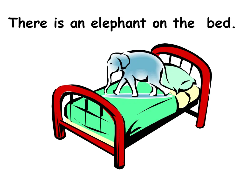 there is an elephant on the bed