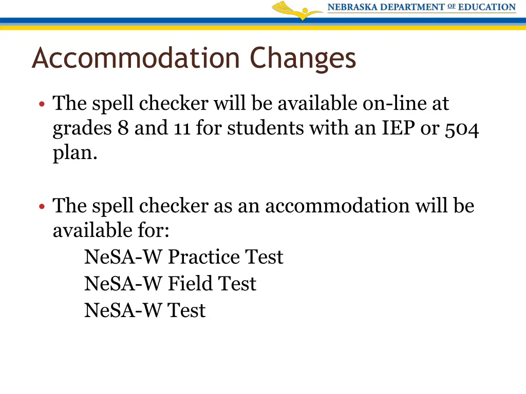 accommodation changes
