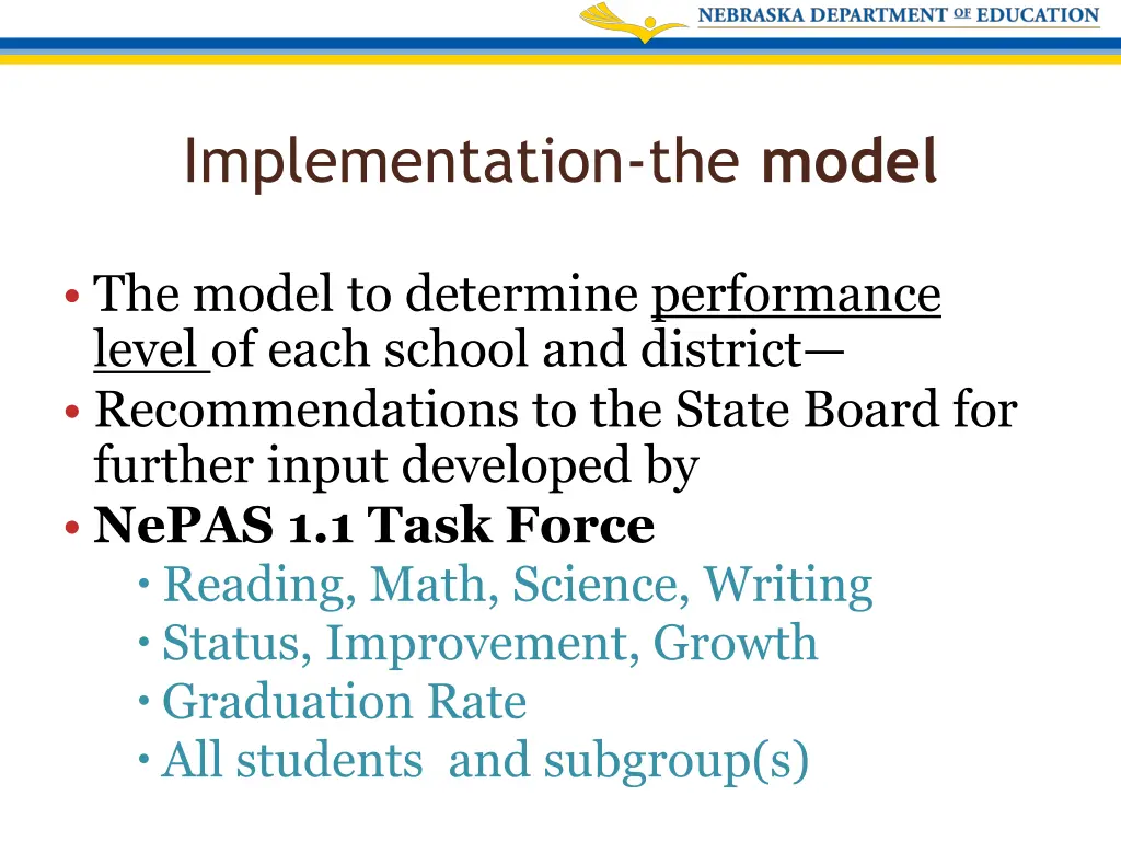 implementation the model
