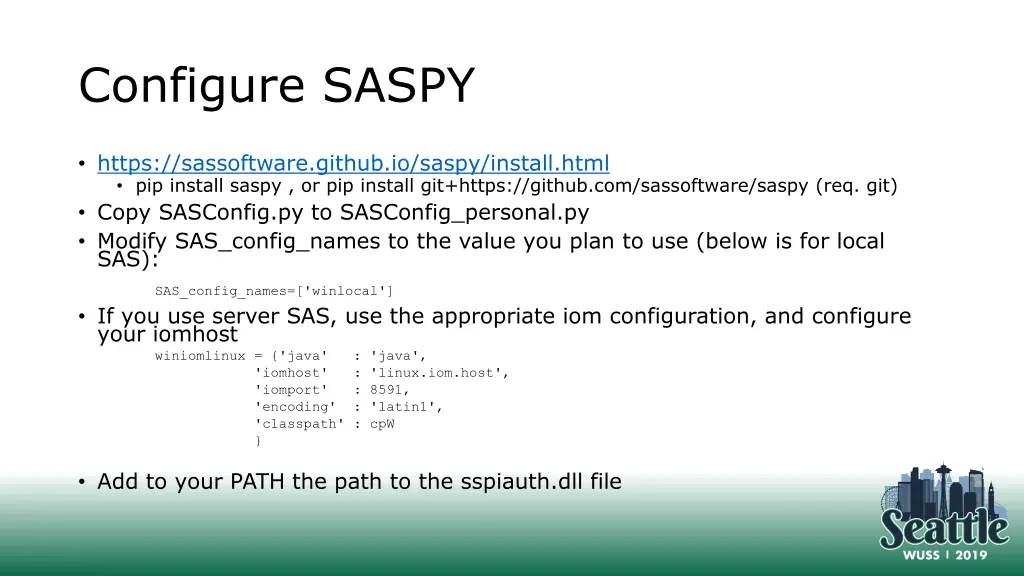 configure saspy