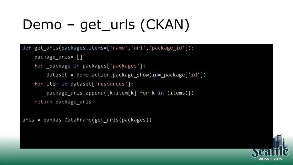 demo get urls ckan