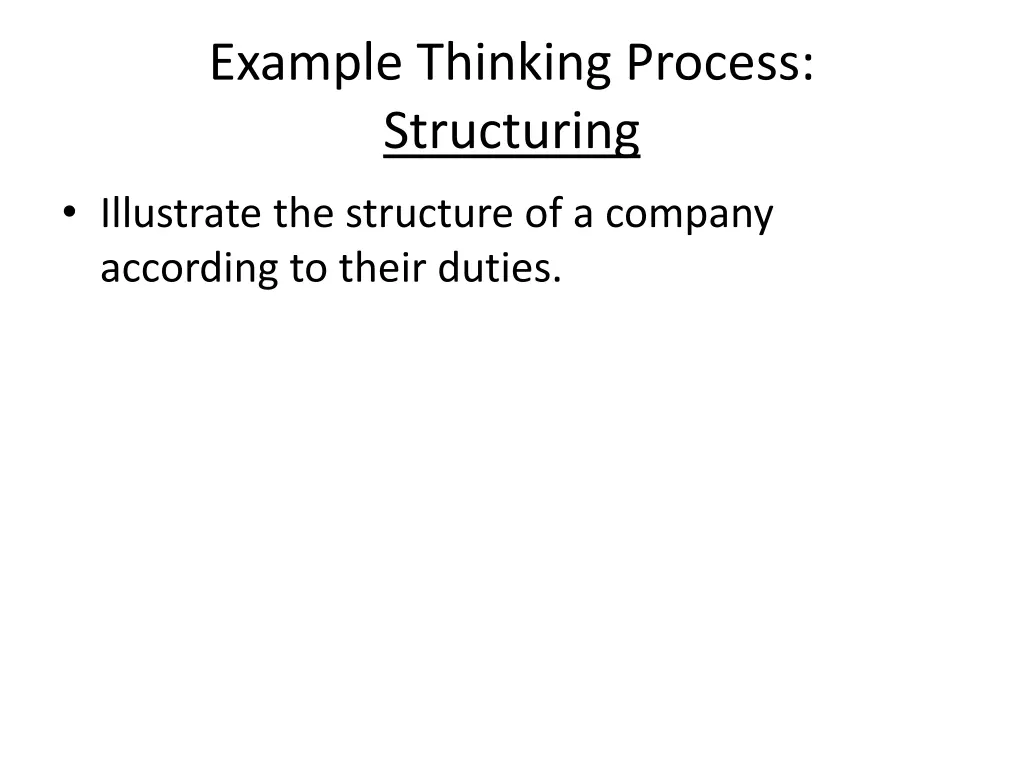 example thinking process structuring