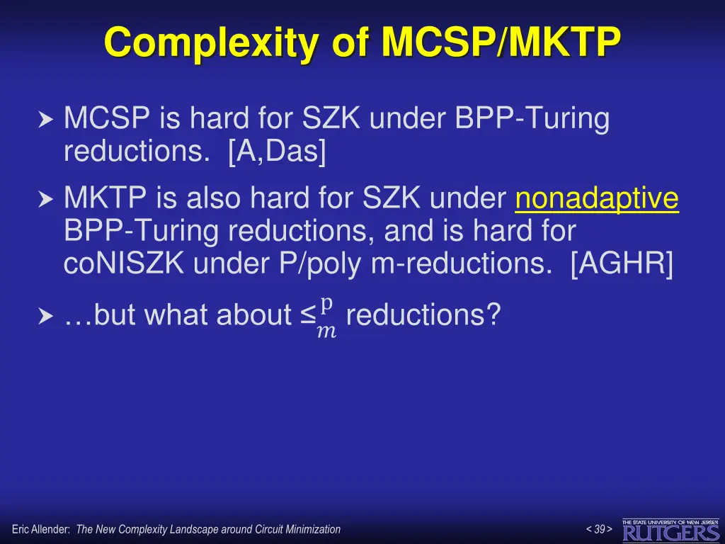 complexity of mcsp mktp