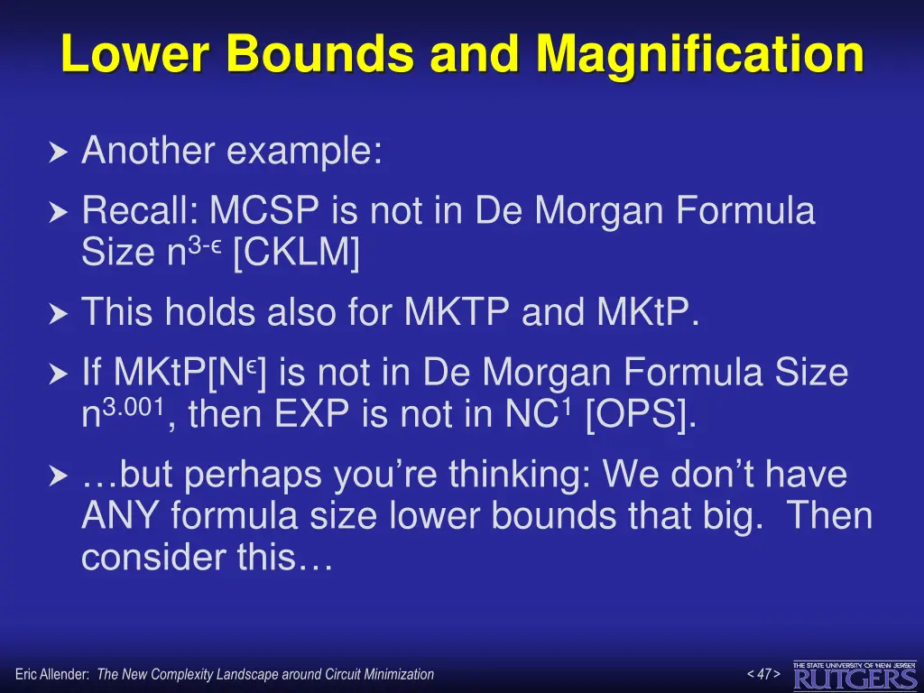 lower bounds and magnification 1