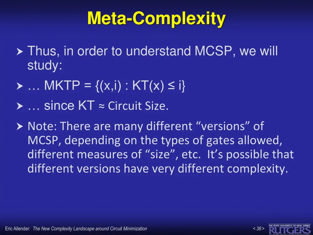 meta complexity 2