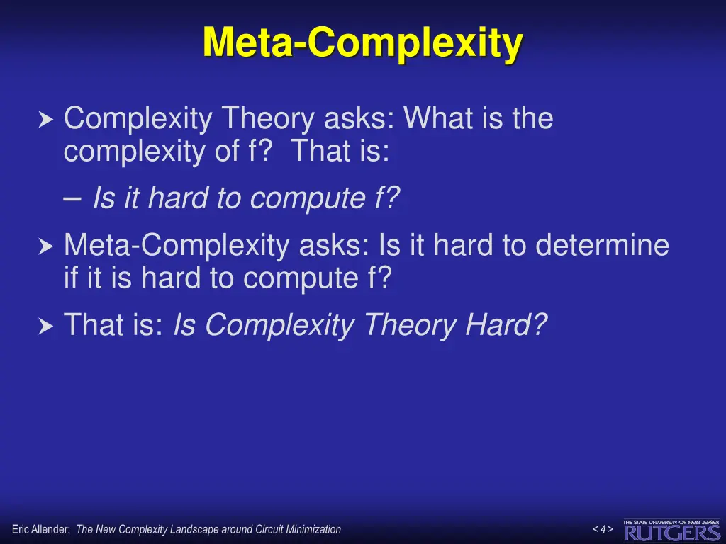meta complexity