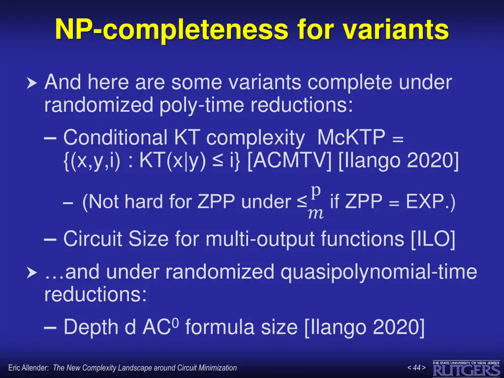 np completeness for variants 2