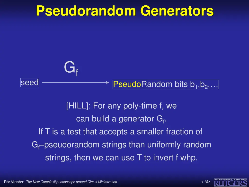 pseudorandom generators