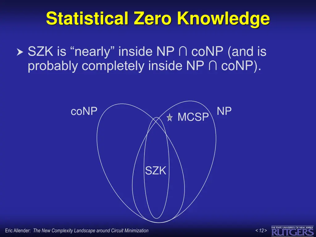 statistical zero knowledge