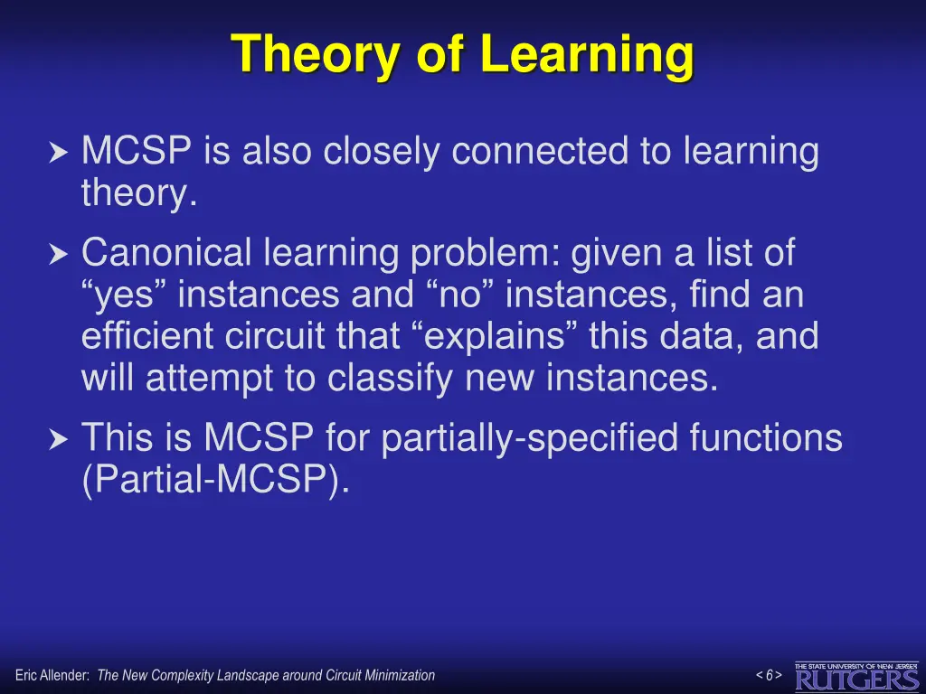 theory of learning