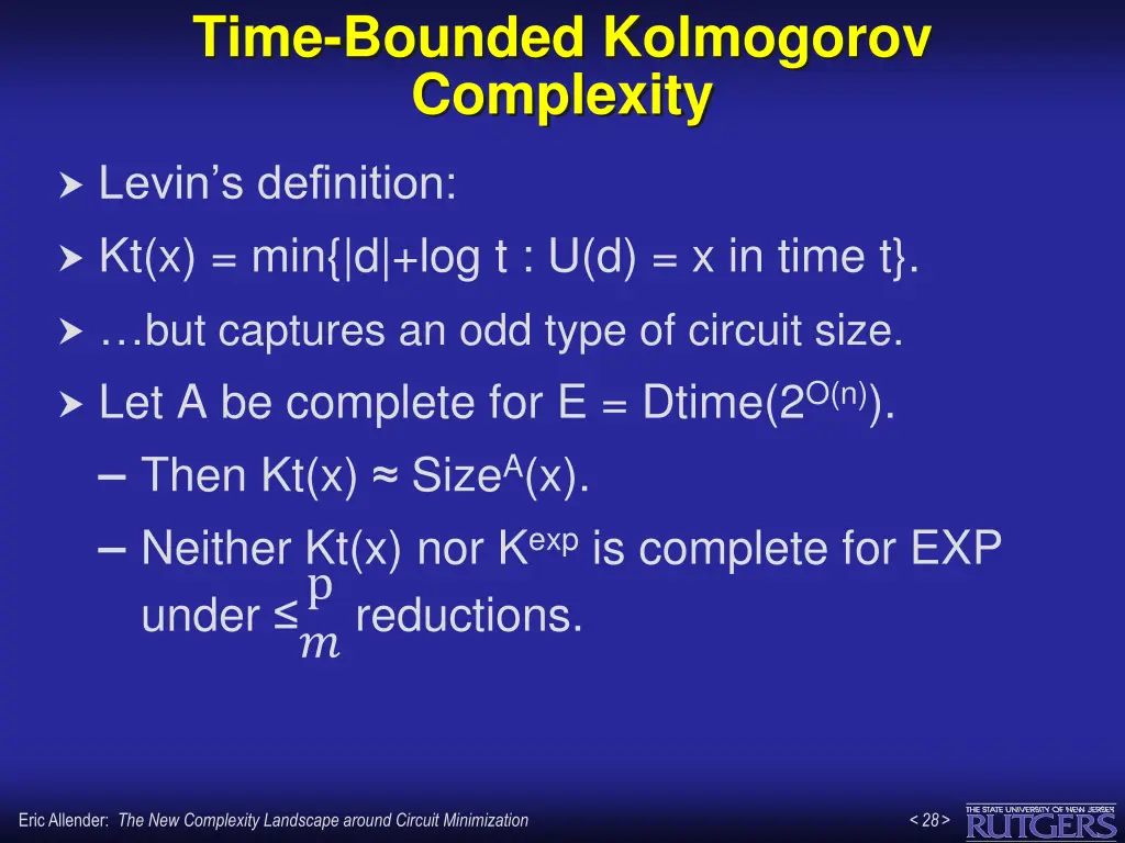 time bounded kolmogorov complexity 4