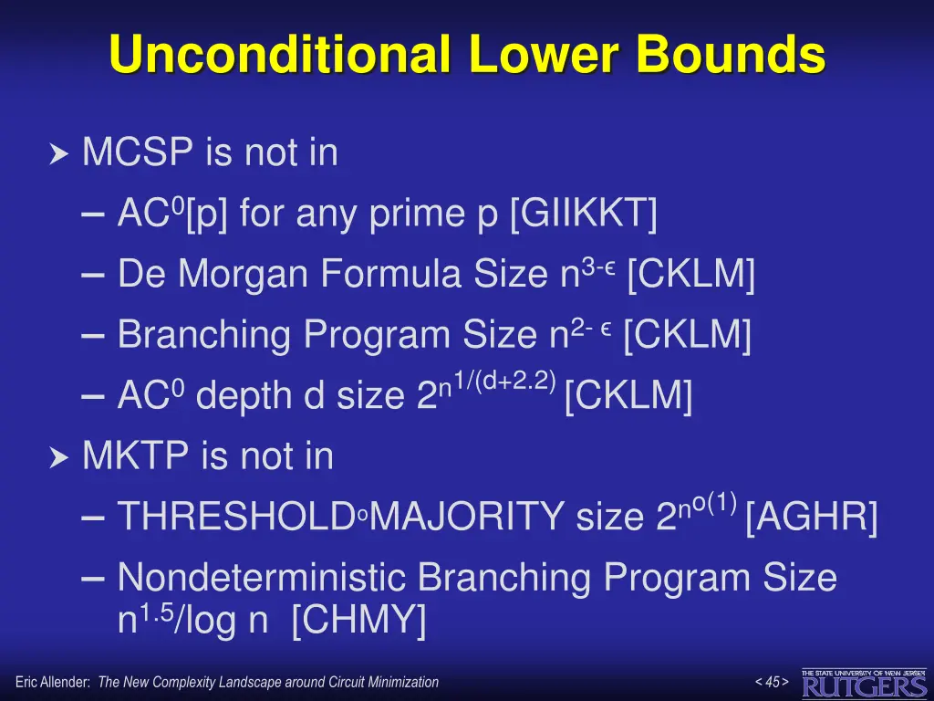unconditional lower bounds
