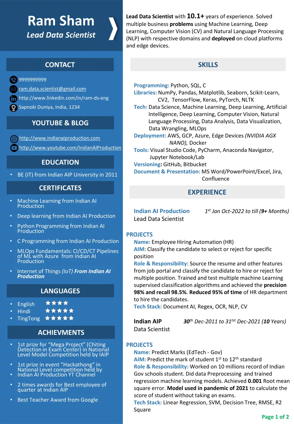 lead data scientist with 10 1 years of experience 3